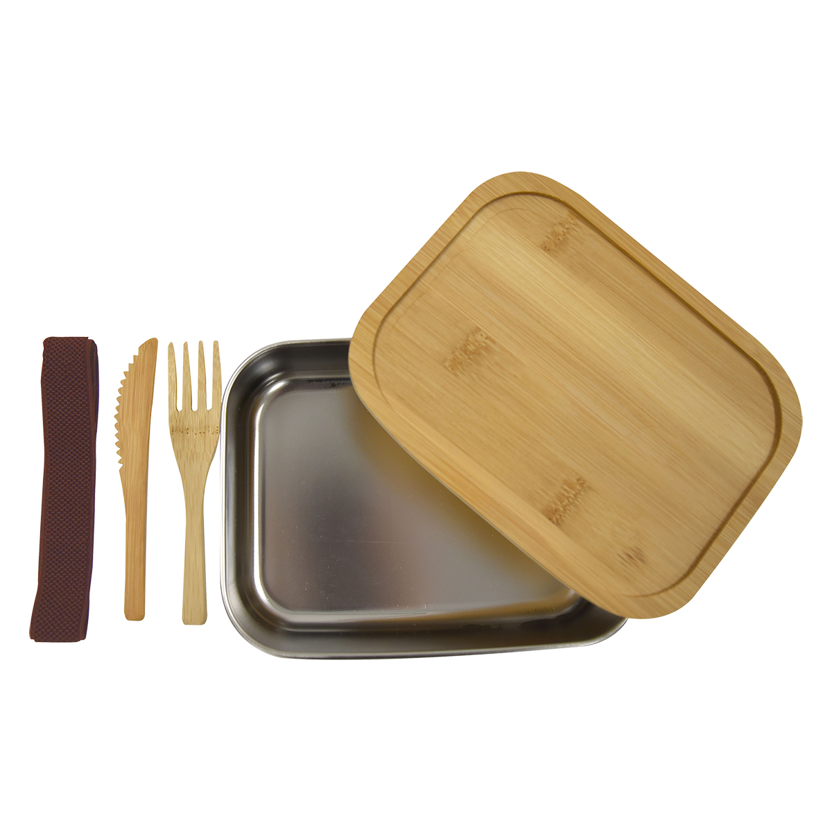 Sophisticate Stainless & Bamboo Bento Box 2