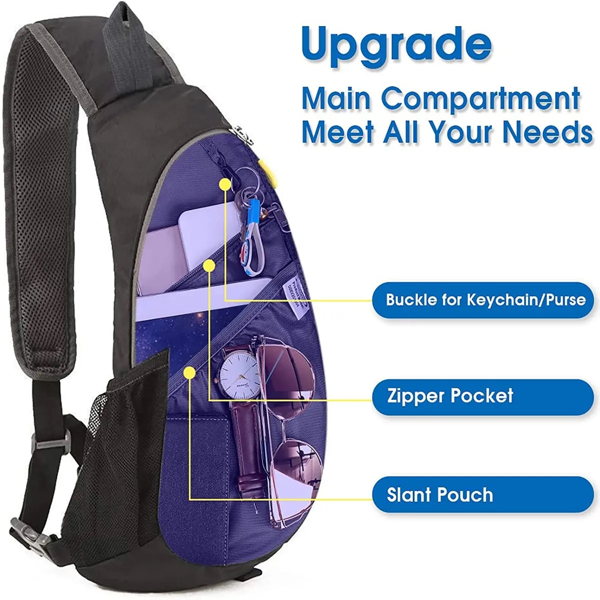 Chest Sling Backpack for Men and Women 4