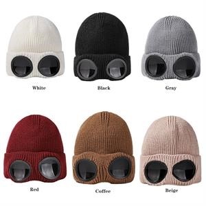Unisex Goggle Knitted Beanie Hat 3