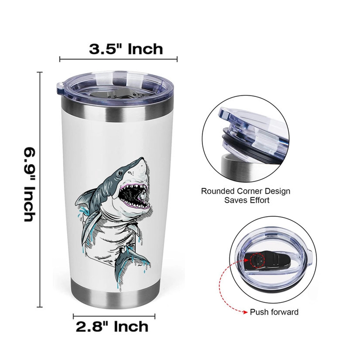 20 oz. Personalized Gift Printed Tumblers with Lid and Straw 5