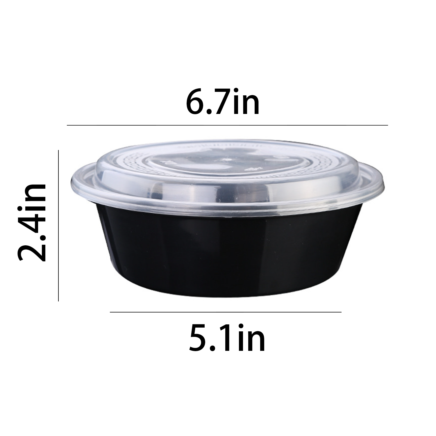 Black Round Plastic Take-out Food Container 3