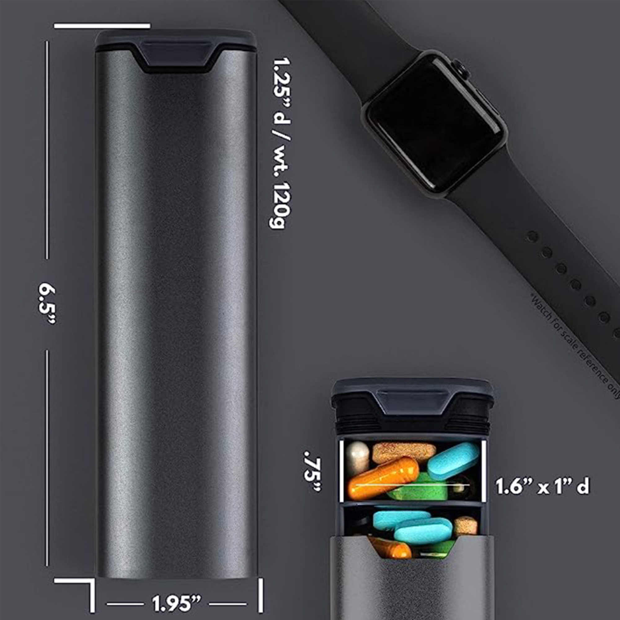 Premium Large Capacity 7-Day Pill Box with Aluminum Case 2