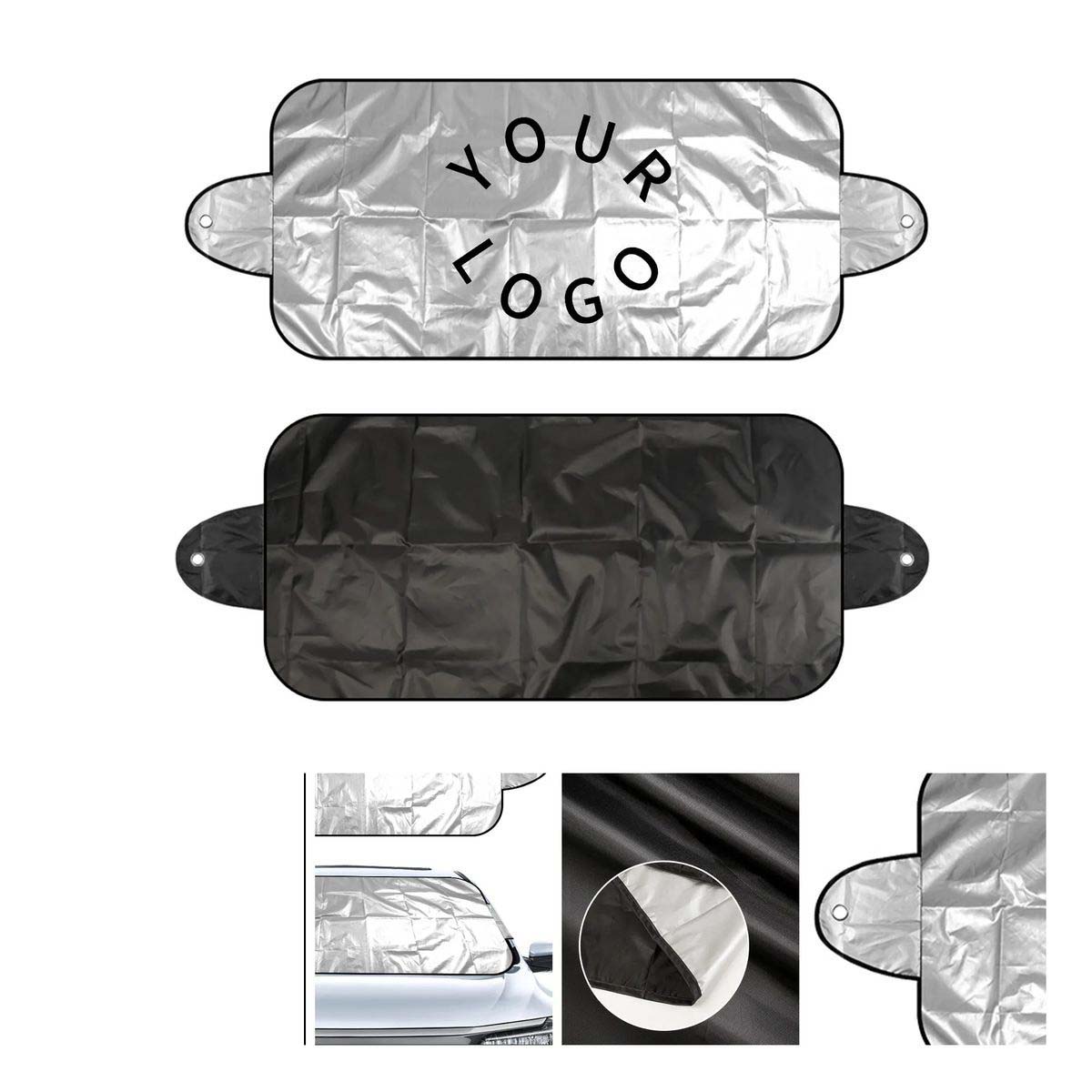 Silver Adhesive Windshield Sunshade 2