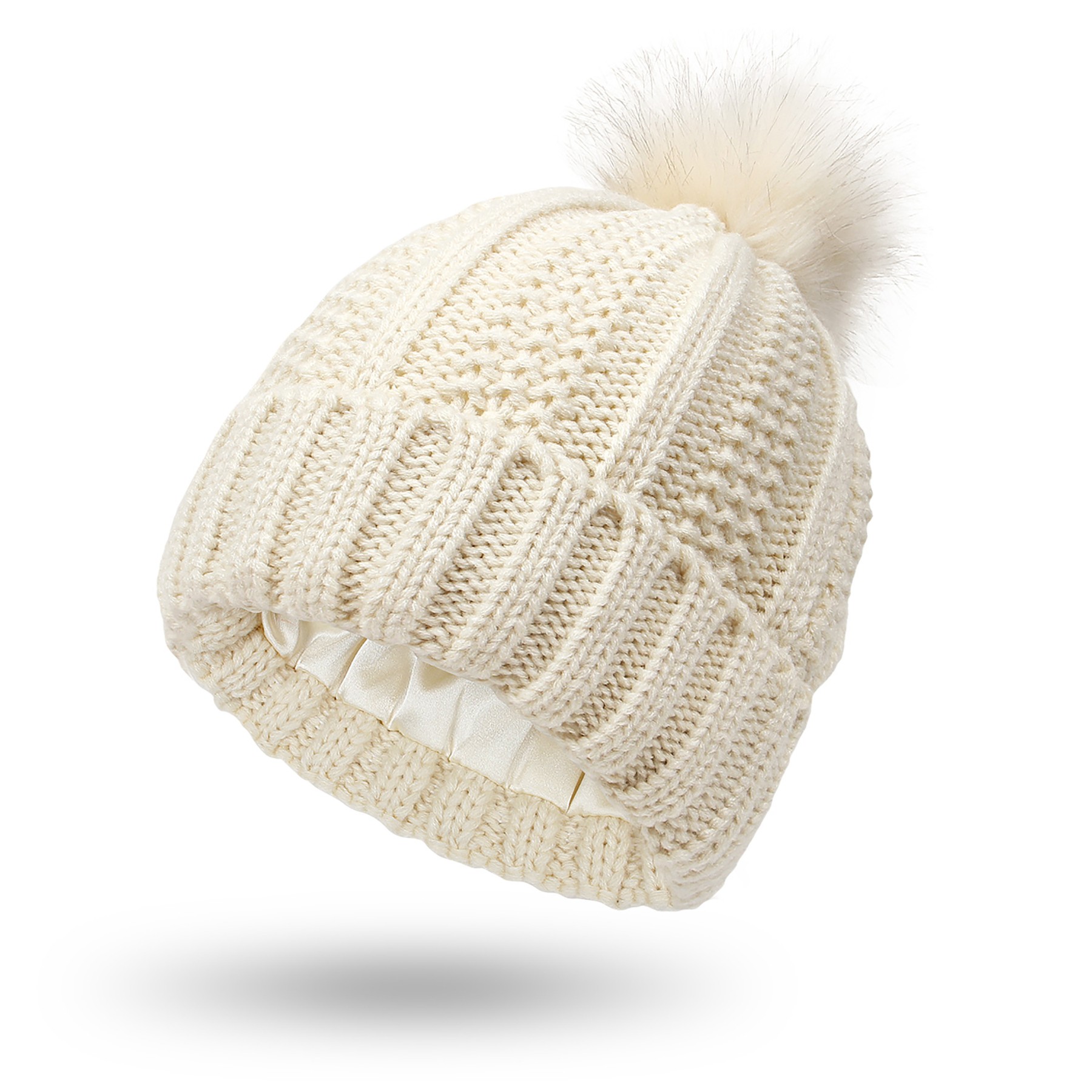 Winter Knitted Beanie With Pompom 10