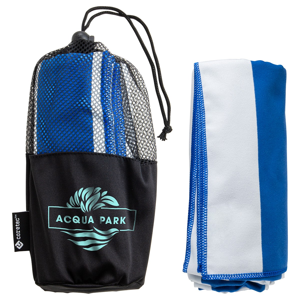Sandpiper 30" x 60" Striped Microfiber Beach Towel with Net Carrying Pouch 6