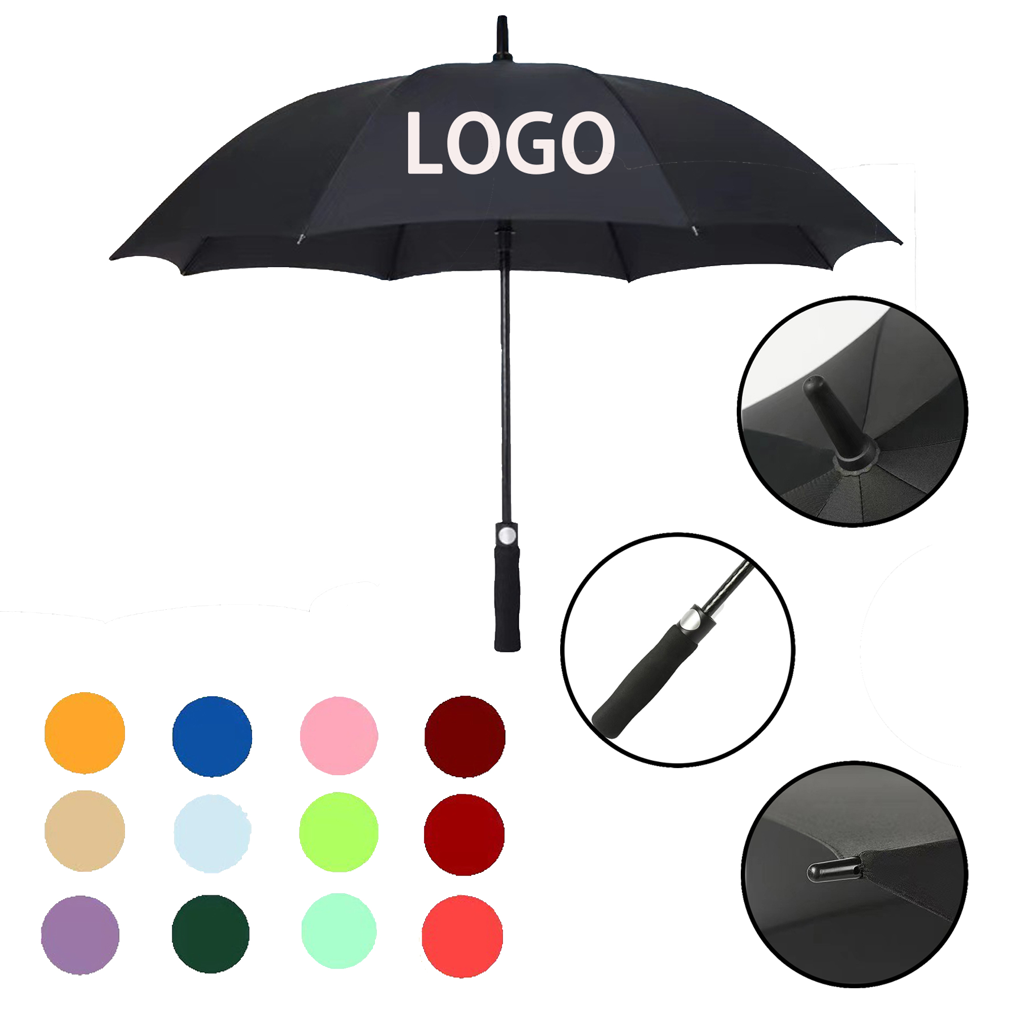 Durable and Sturdy Thickened Custom Golf Umbrella 2