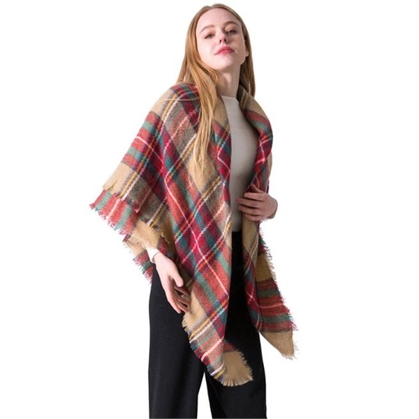Plaid Blanket Scarf 3