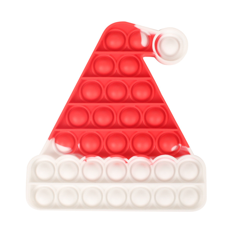 Santa Hat Pop It Fidget Toy - Optional Full-Color 3