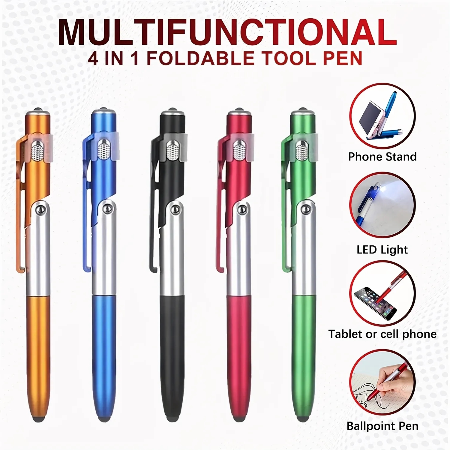 4 in 1 Phone Stand Pen Stylus with LED Light 6