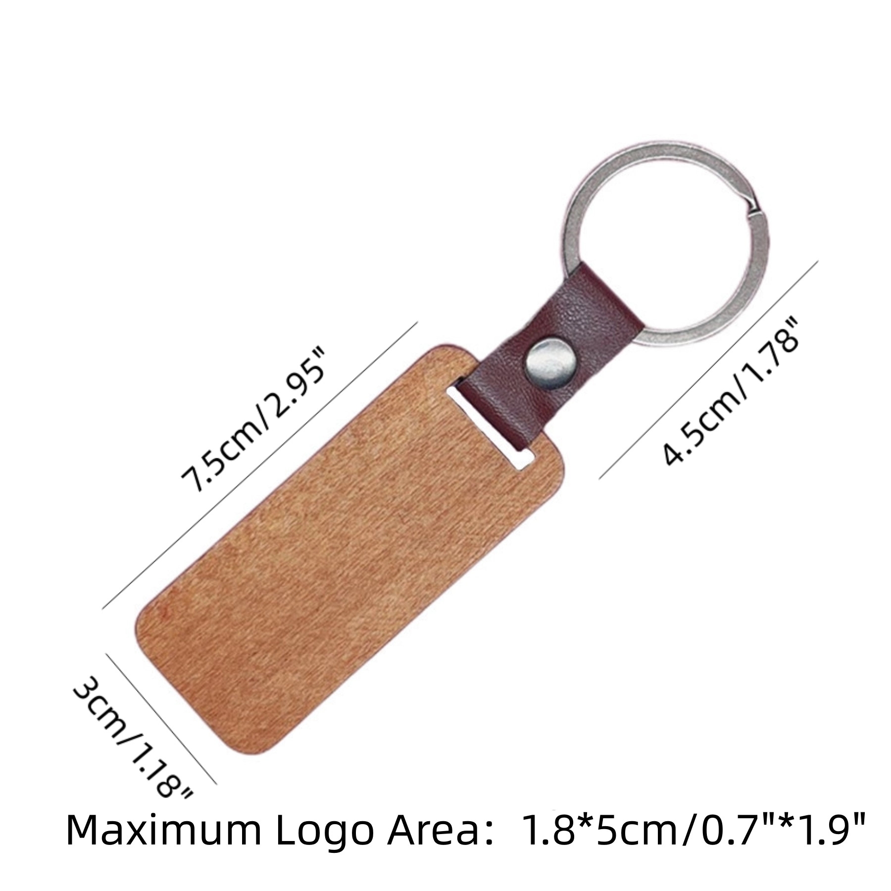 Wooden Key Tag with Leather Strap 3
