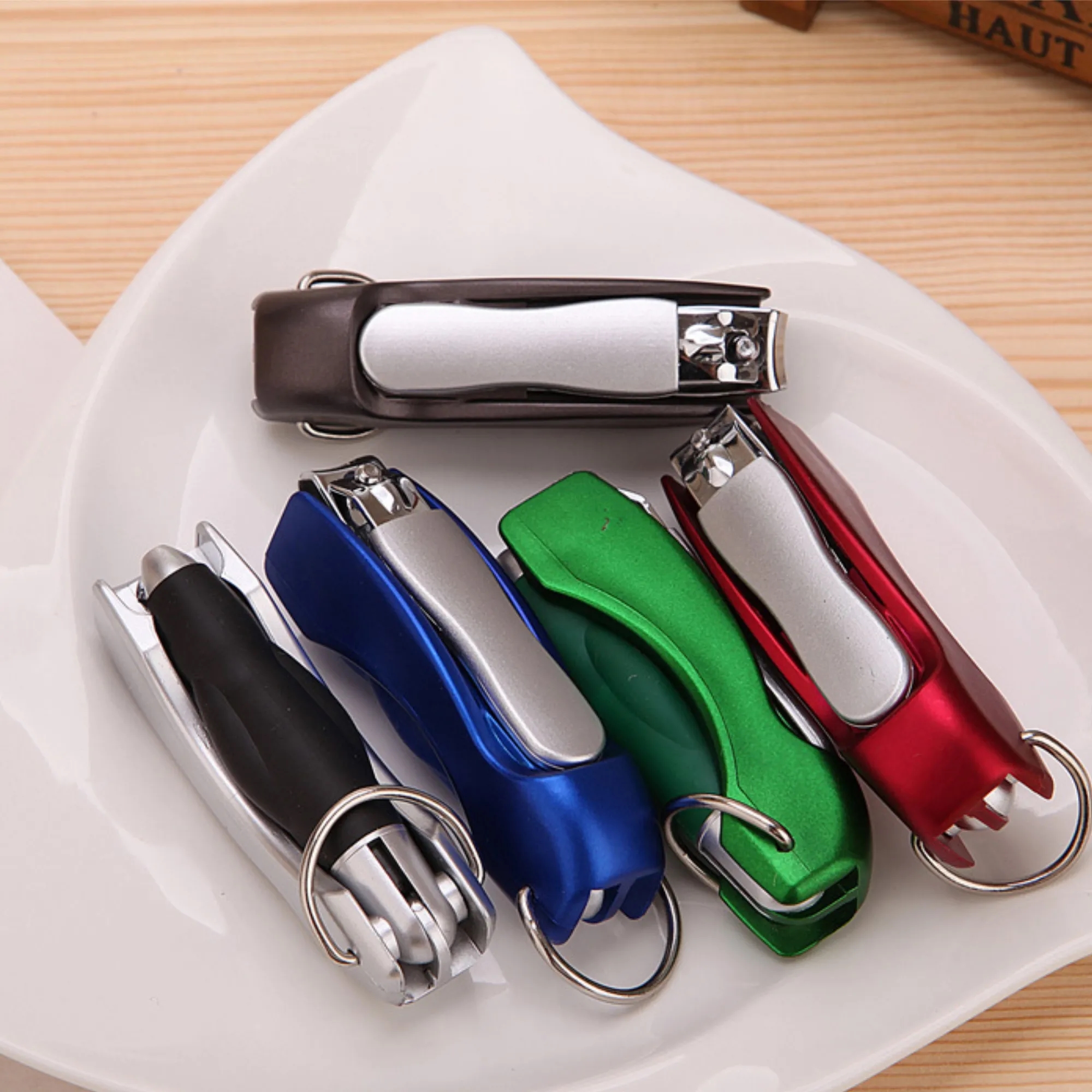Folding Ballpoint Pen Nail Clipper With Keychain 4