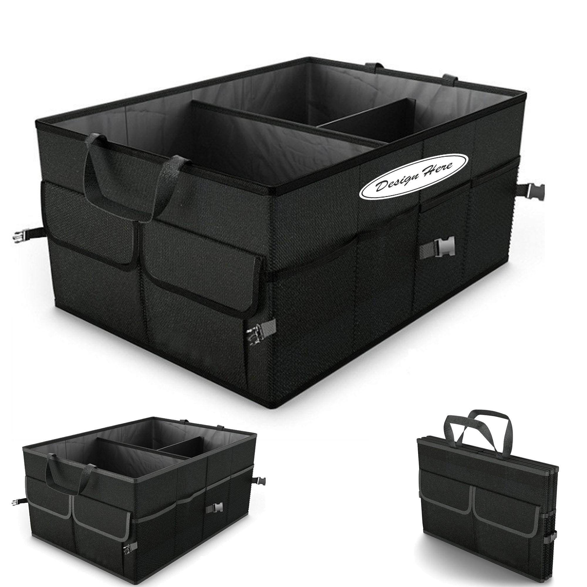 Car Trunk Organizer Collapsible Cargo Storage Organizer with Strap Handle 2