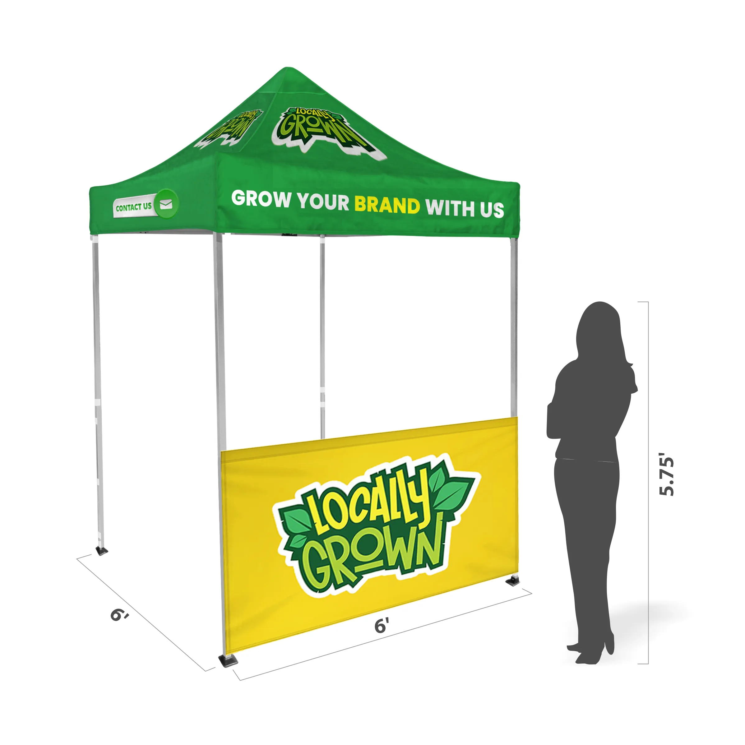 6'x6' Tent Canopy with frame and one half wall 8