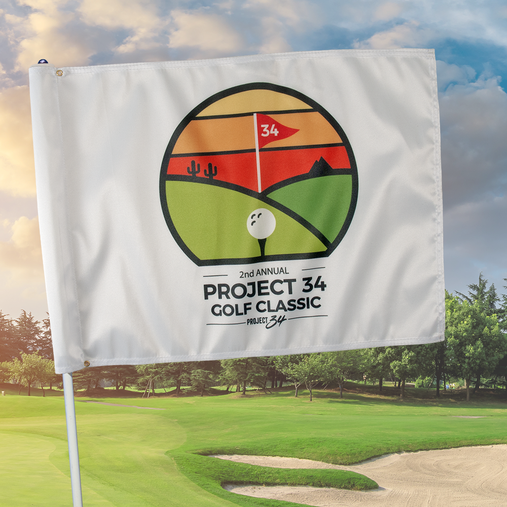14" x 20" Full Color Golf Flag, 1 ply