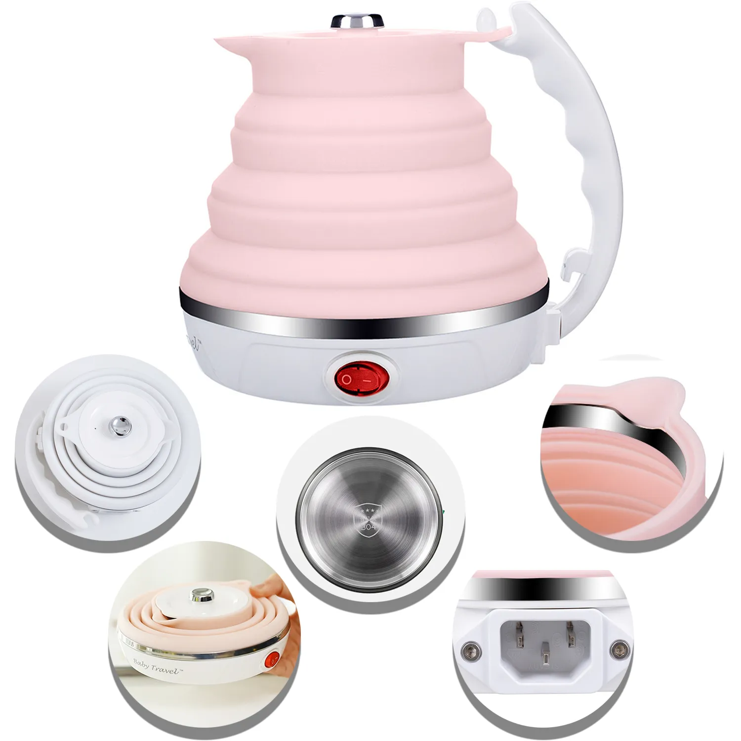 Portable Food Grade Silicone Foldable Electric Kettle Boil 2