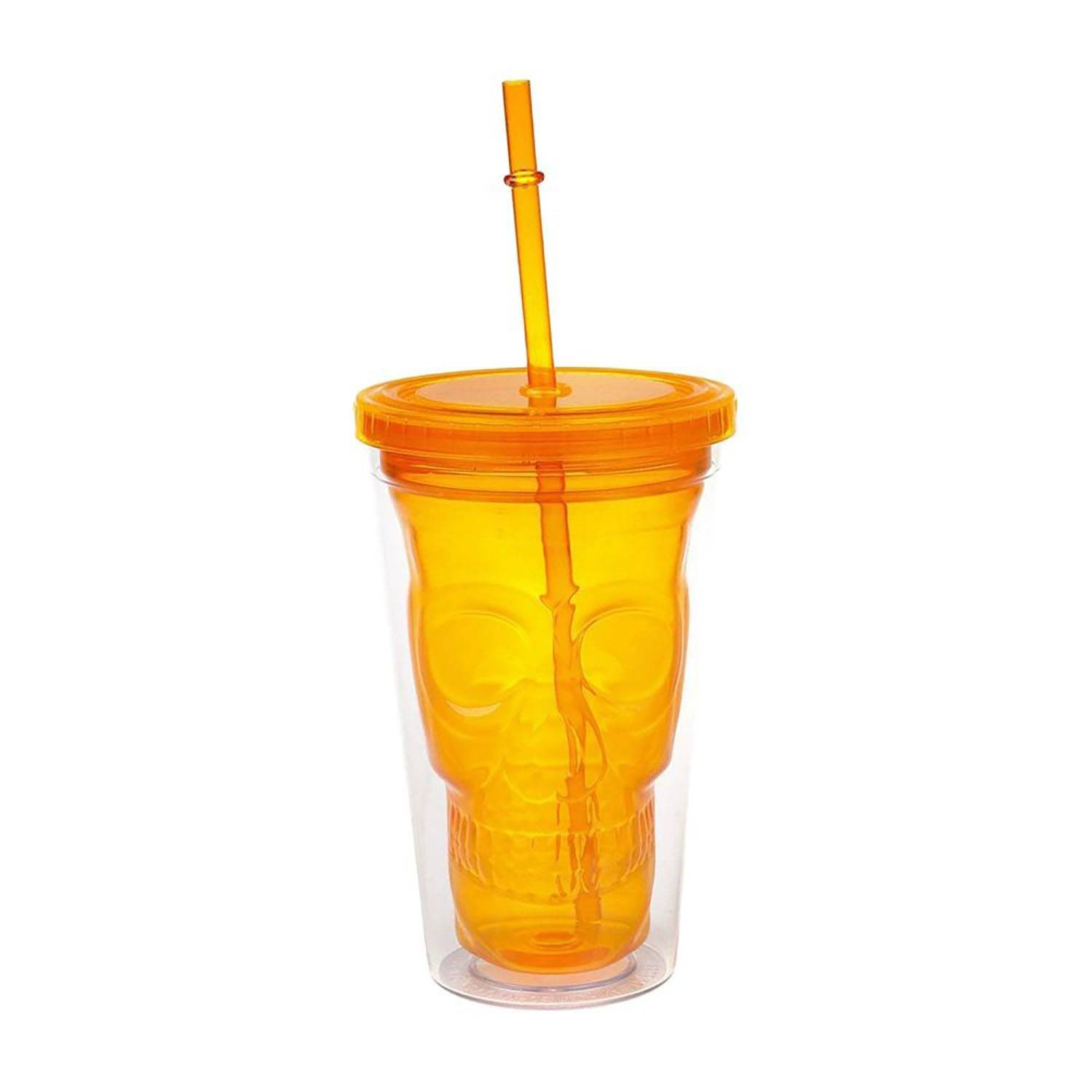 12oz LED Light Up Halloween Skeleton Straw Cup 4