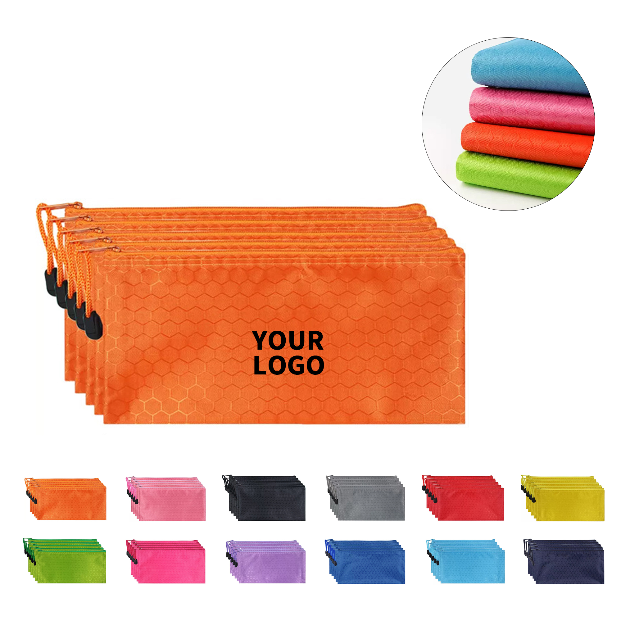 Waterproof Oxford Zipper Pencil Case Football Pattern 3