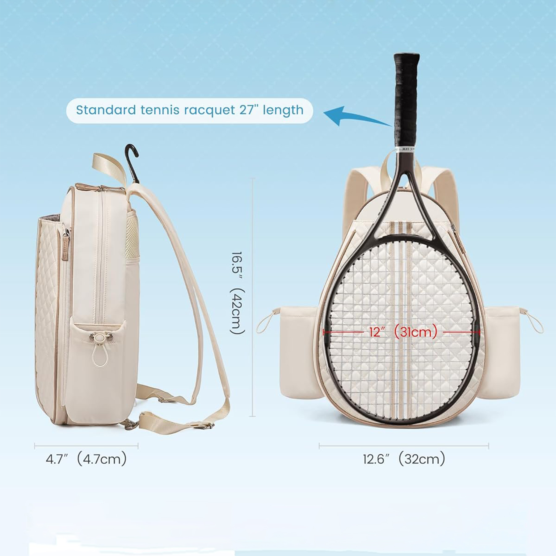 Quilted Tennis Backpack 8