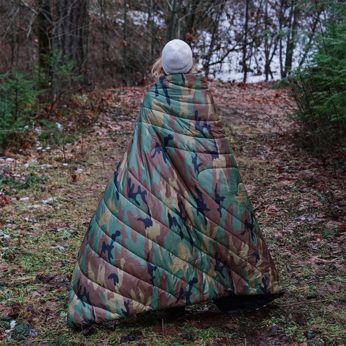 Warm Printed Outdoor Camping Blanket for 1-Person 4