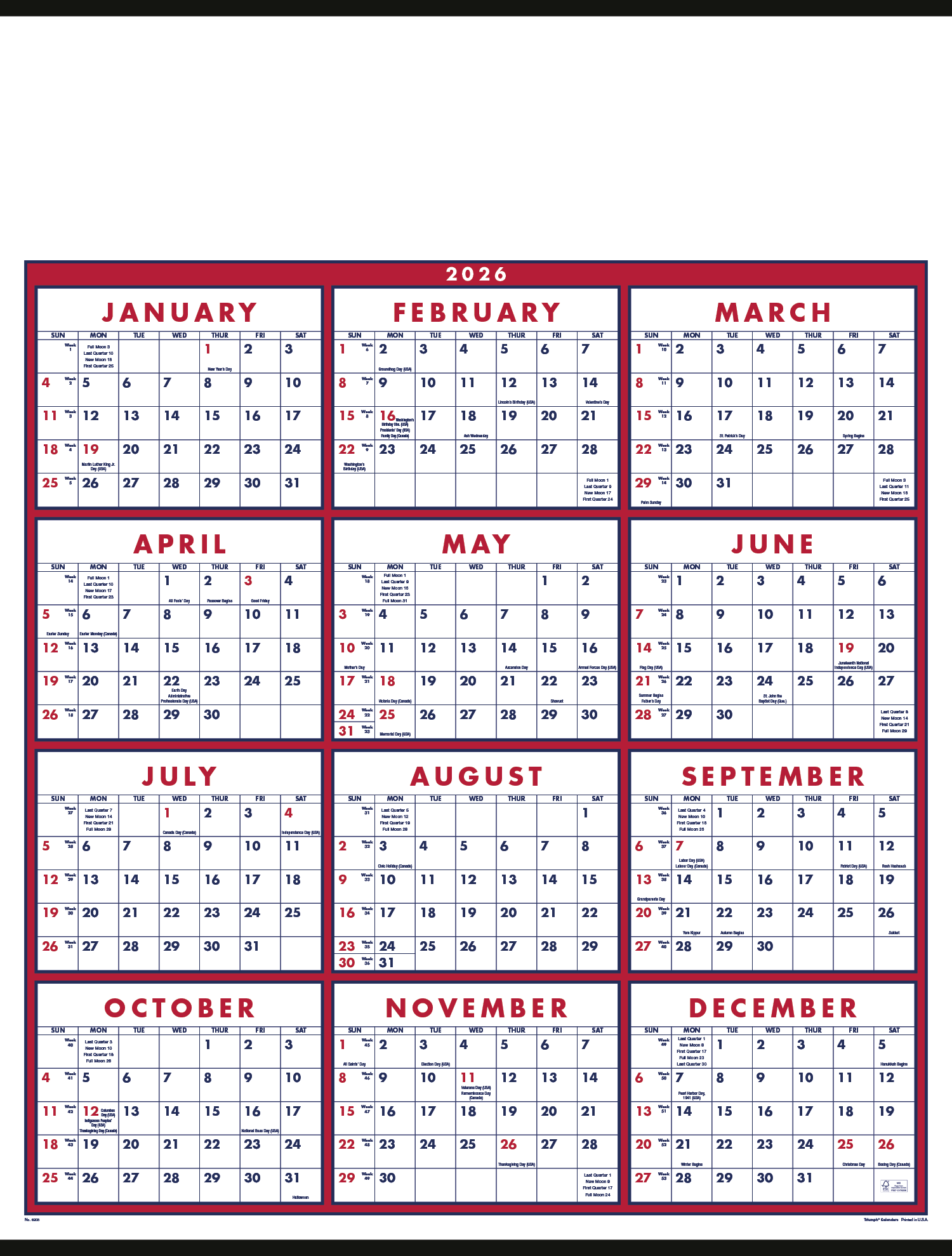 Triumph® Calendars Span-A-Year Calendar 1