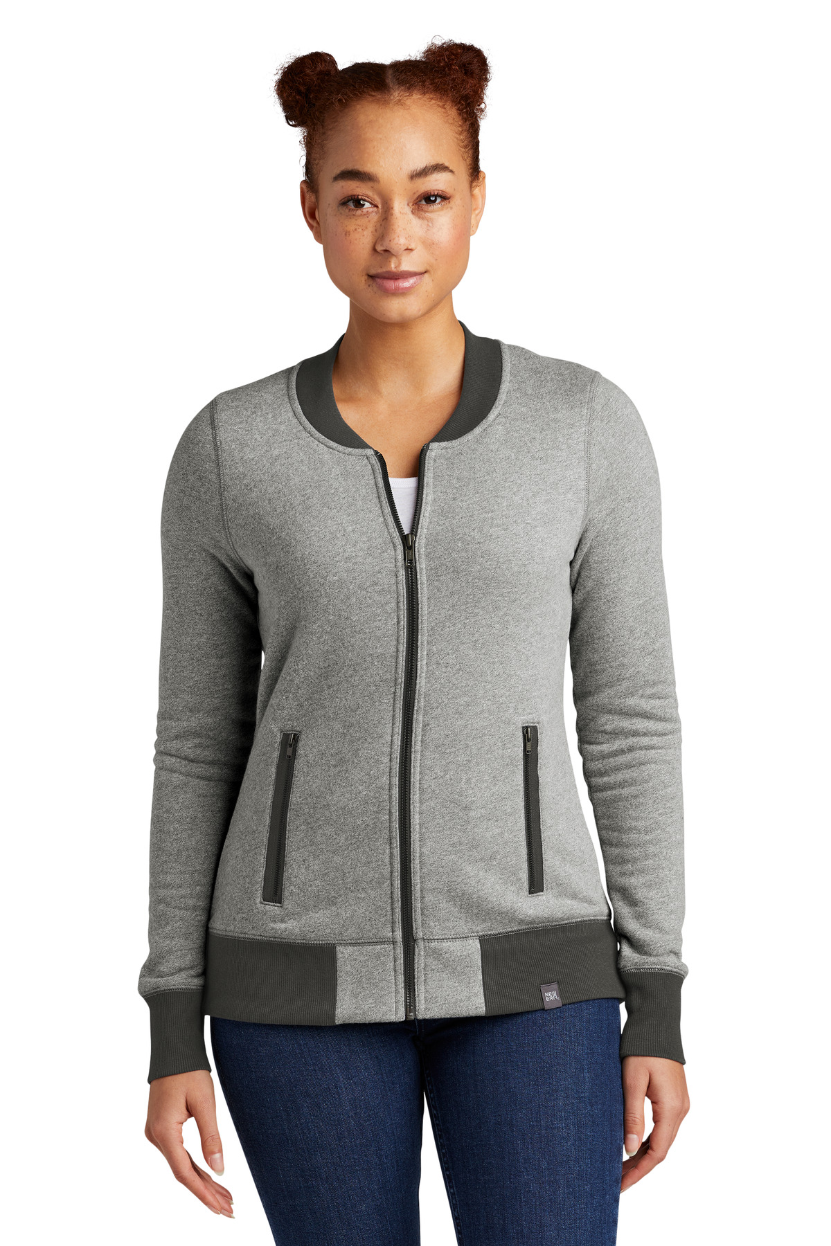 New Era Women's French Terry Baseball Full-Zip. LNEA503 24