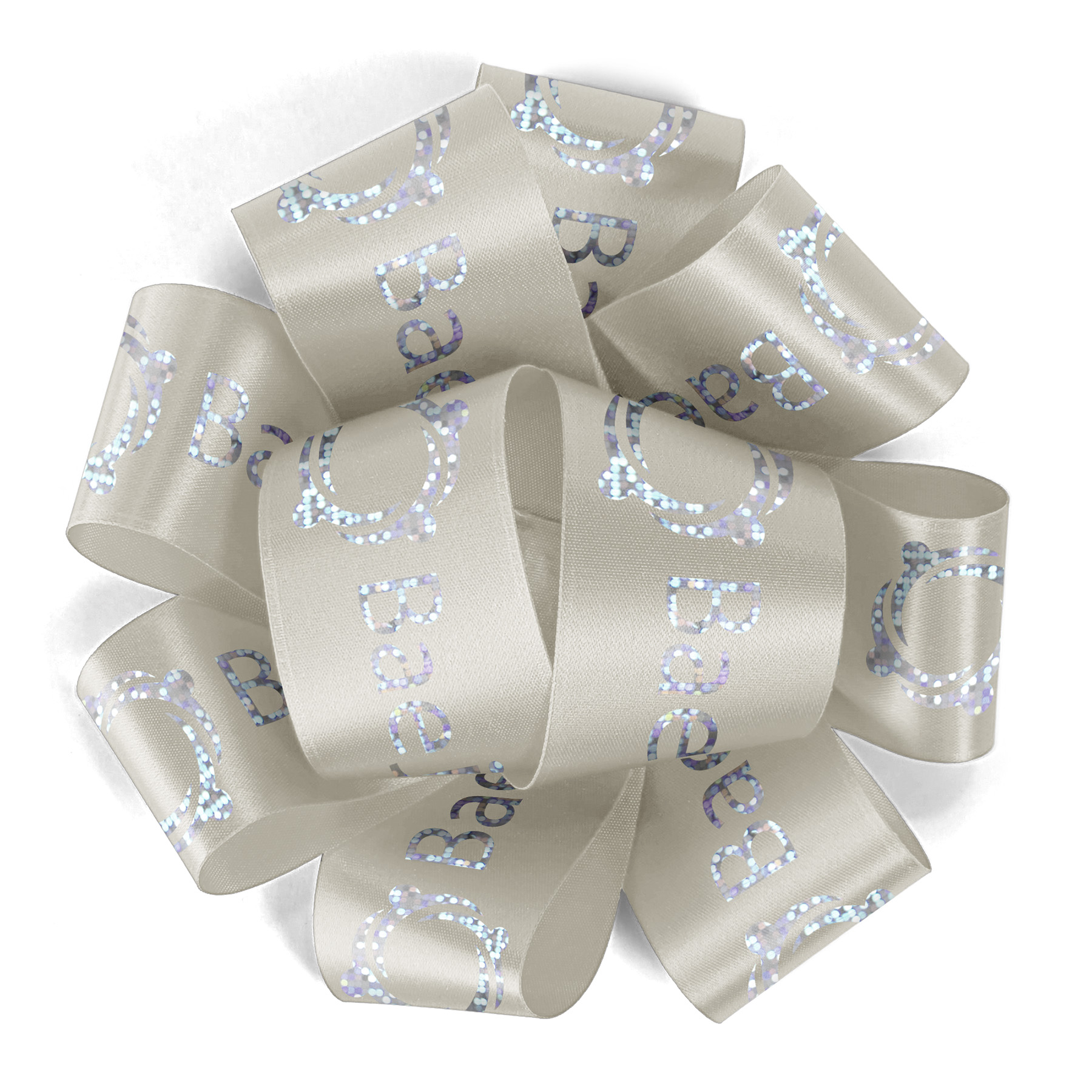 1 1/2" Badge Satin Bow - Foil Print 18
