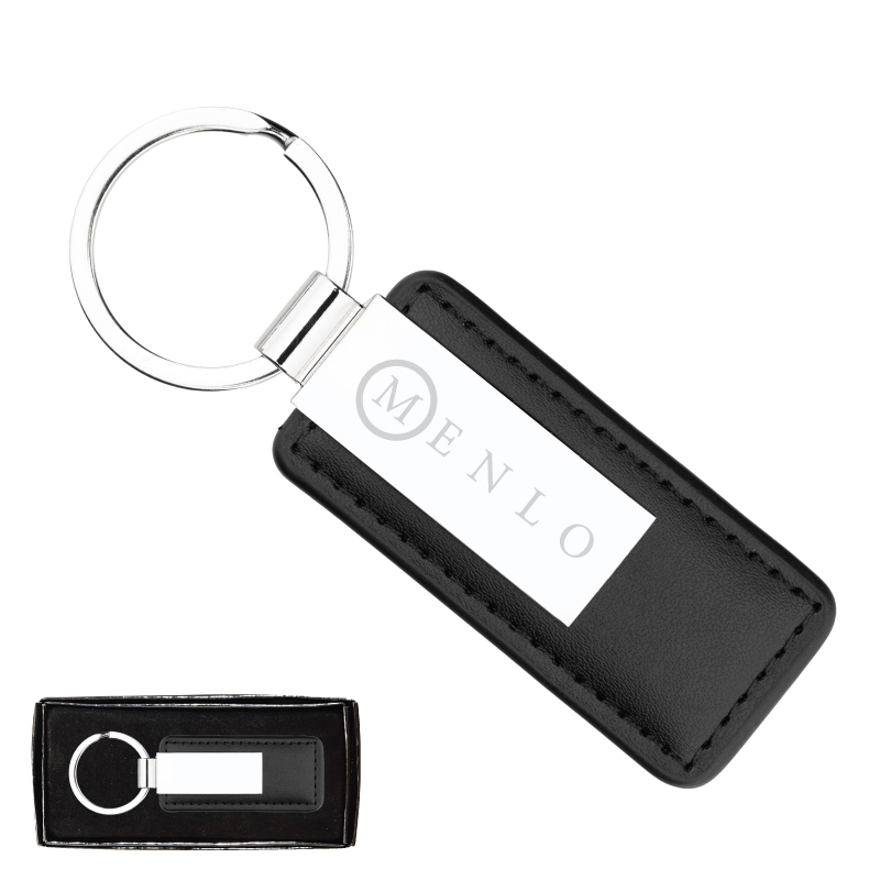 Leather & Silver Plated Keyring 1