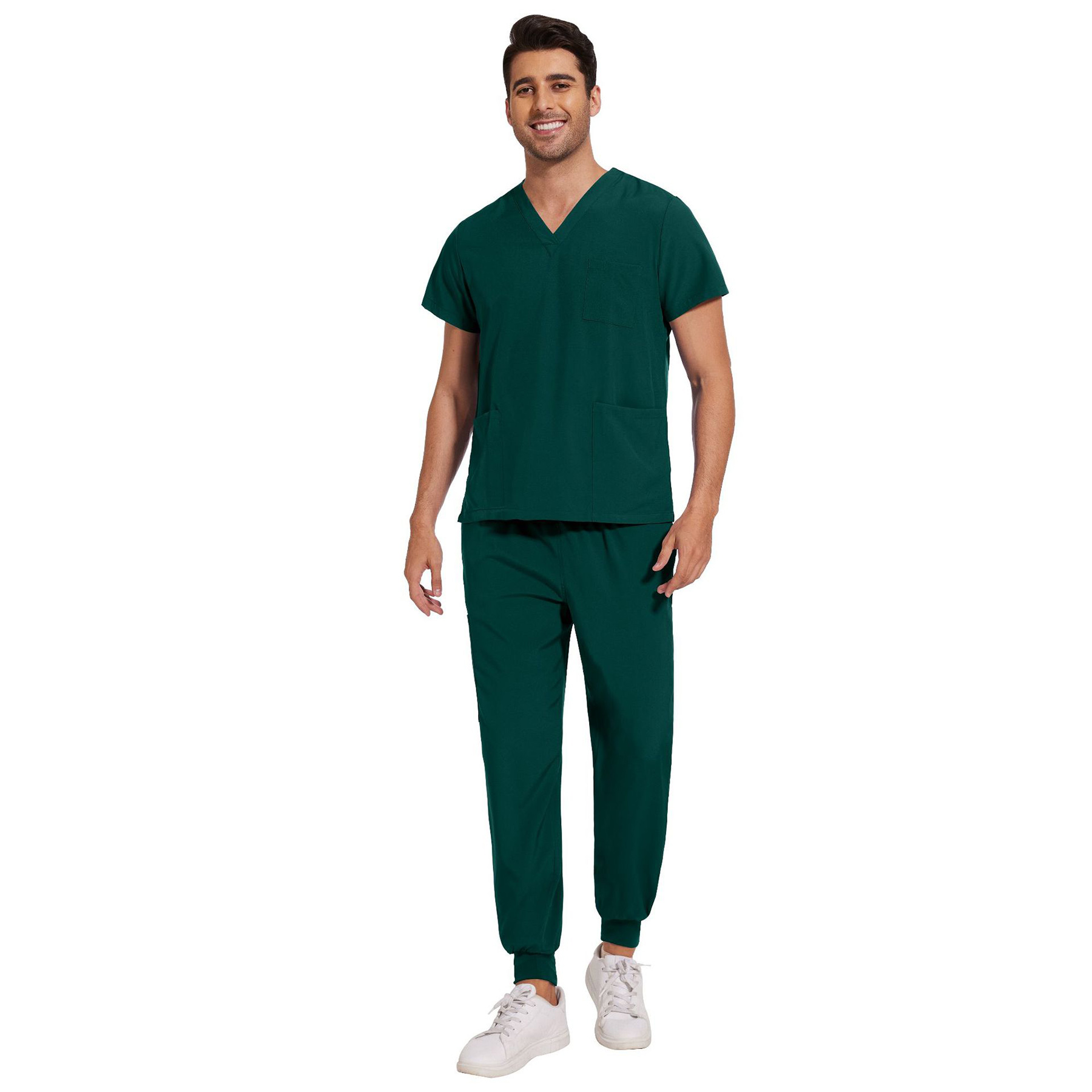 Comfortable V Neck Work Clothes 5