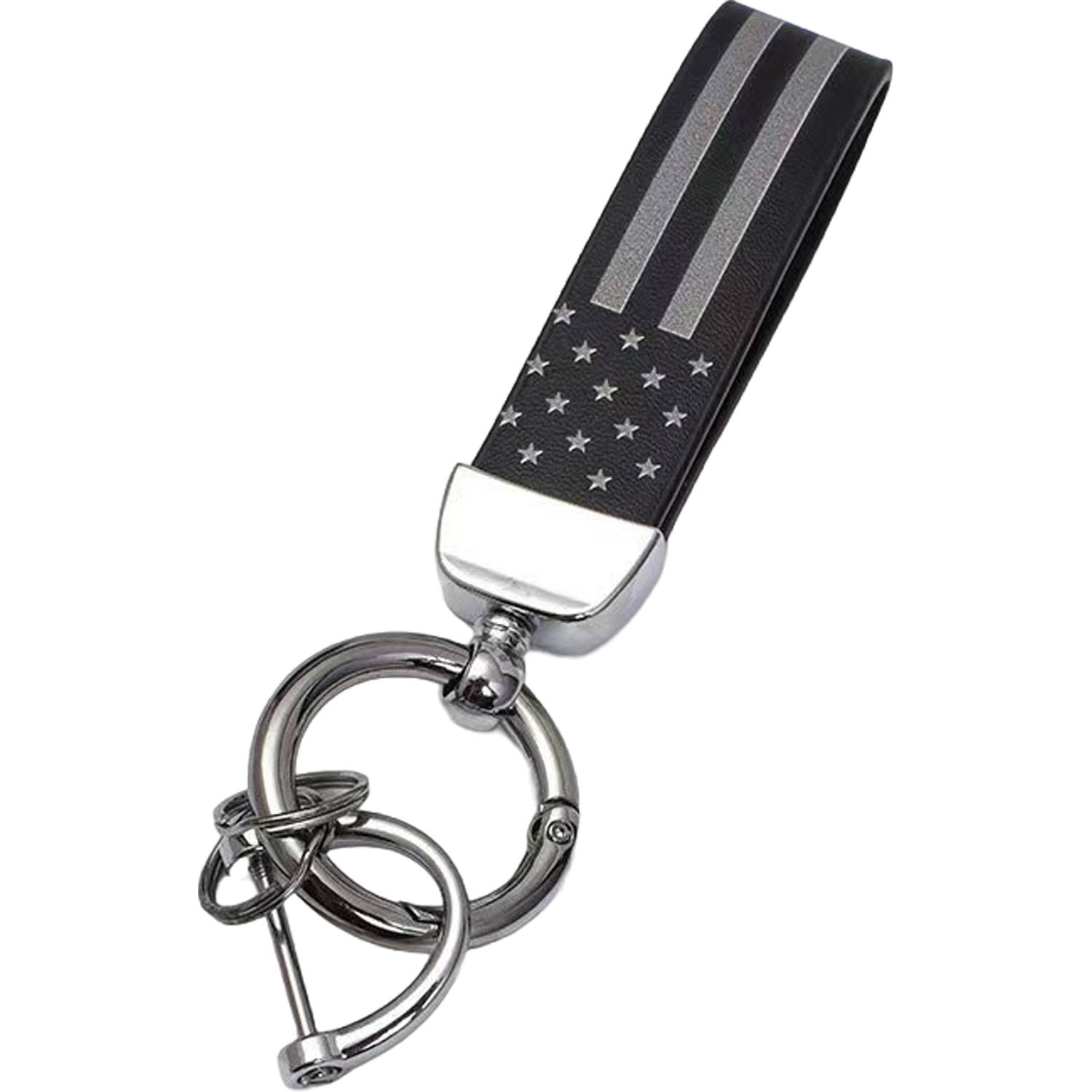Microfiber Leather American Flag Keychain 11