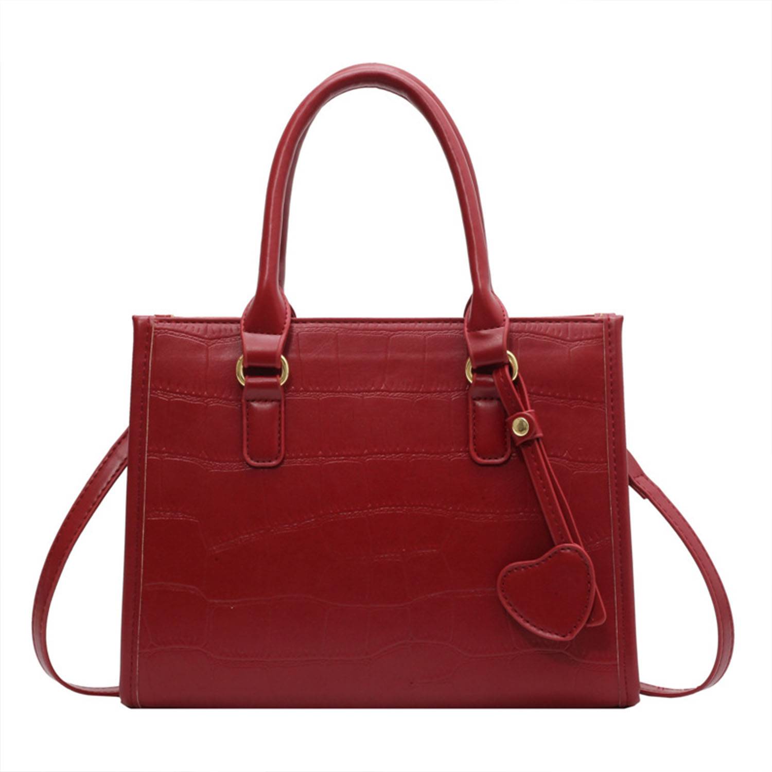 Pu red large capacity crossbody bag 6