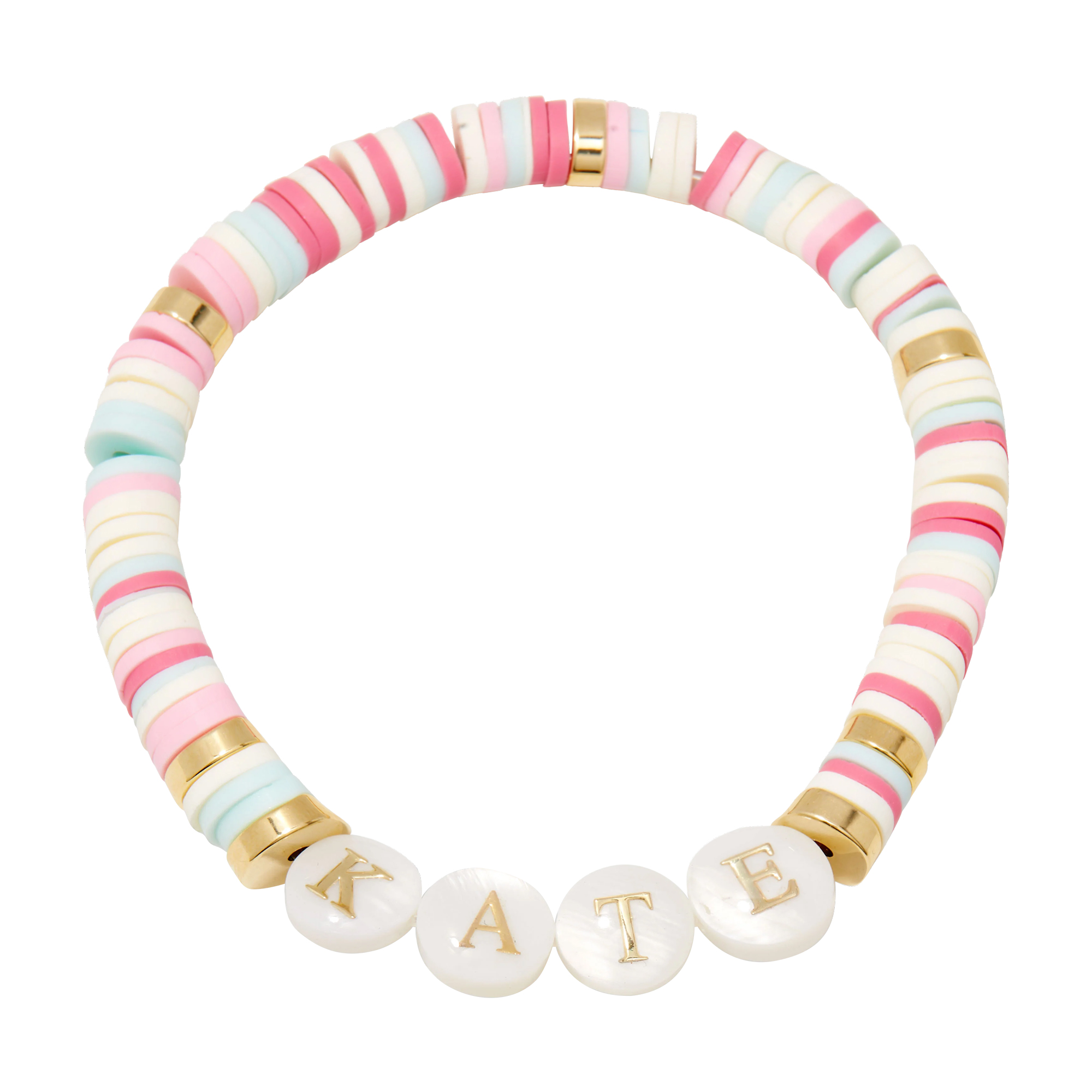 Handmade Bohemian Stackable Letter Beaded Soft Clay Bracelet 10