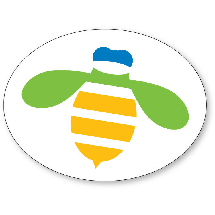 White Gloss 4 Colour Process Paper Roll Label Stock Oval (3"x4")