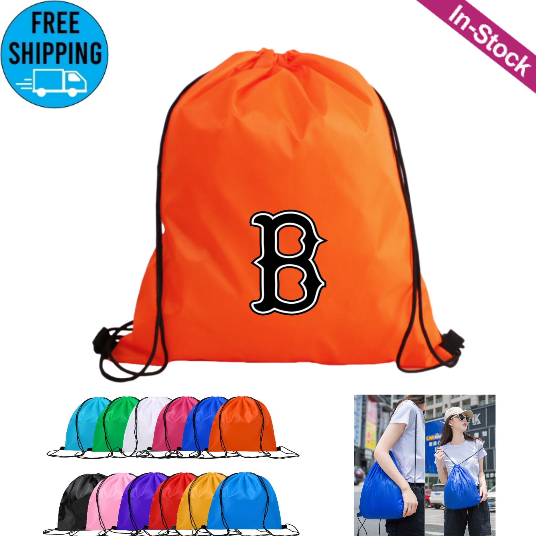 Drawstring Backpack Polyester Bag 6