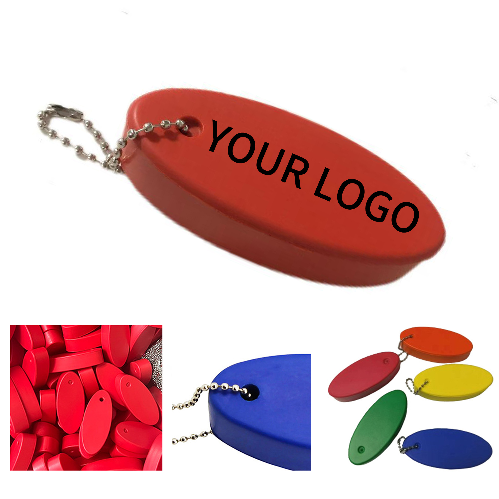 Oval Polyurethane Floating Foam Key Chain For Water Safety 2