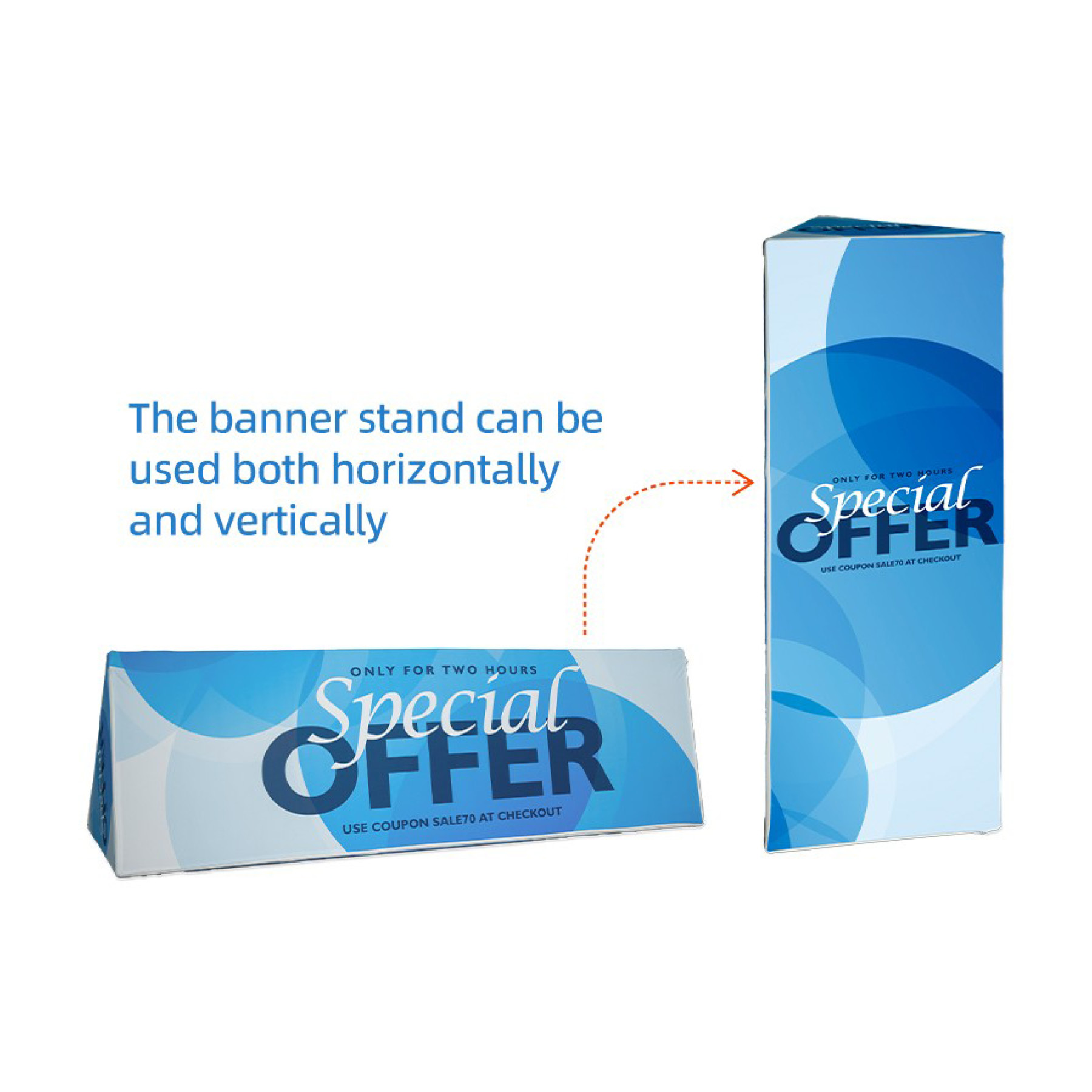 DisplaySplash Triangular Fabric Floor Sign - 78" W x 39" H 5