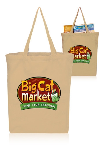 4 oz Cotton Tote Bag with Gusset - 14" W x 16" H 2