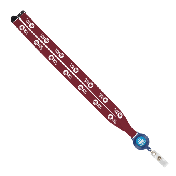 IMPORT 3/4" Polyester Lanyard with Retractable Badge Reel and IPH7 back of neck convenience release. 156