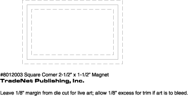 Magnet - 1.5x2.5 Square Corners - 30 Mil. 2