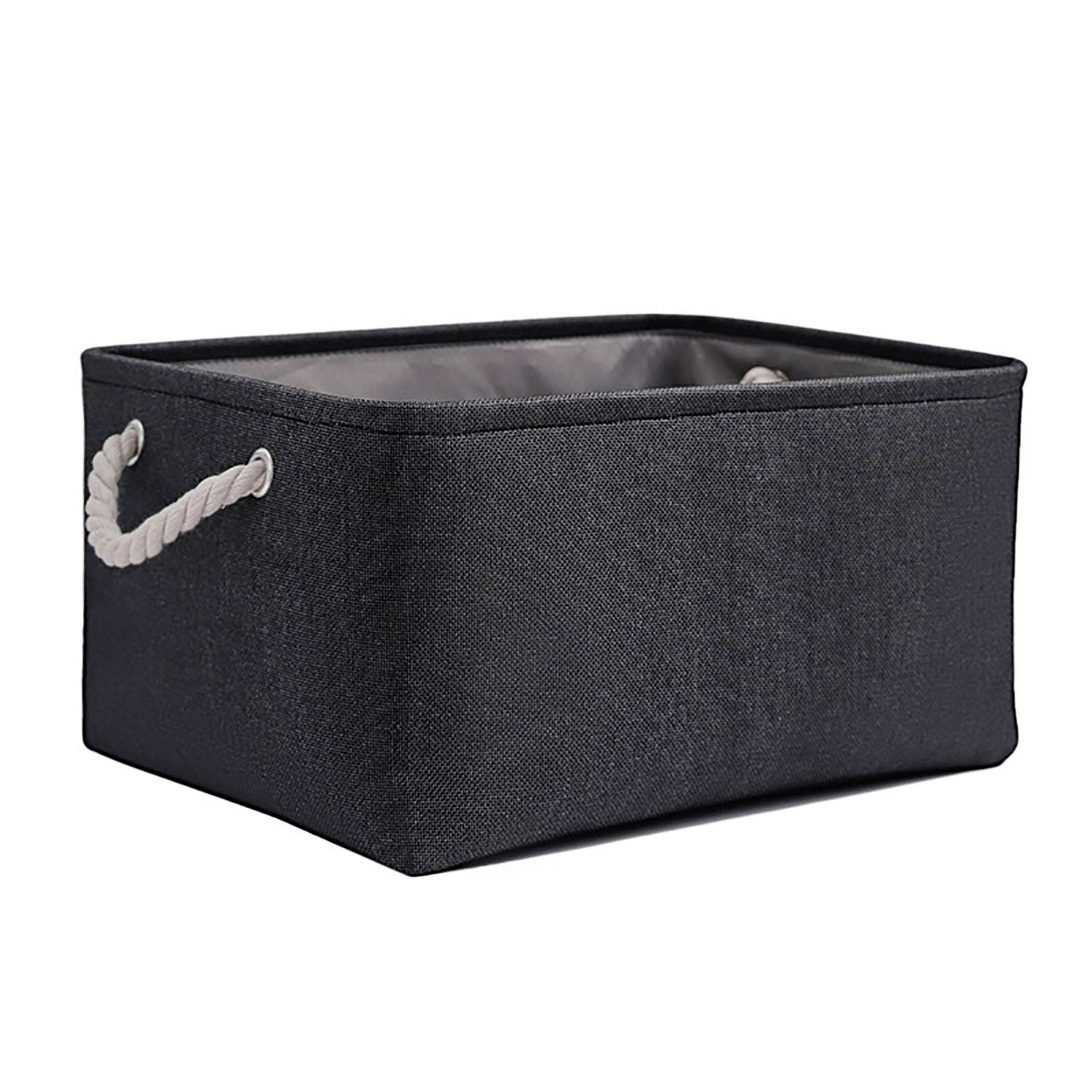 Durable Fabric Rectangular Storage Box with Rope Handles 3