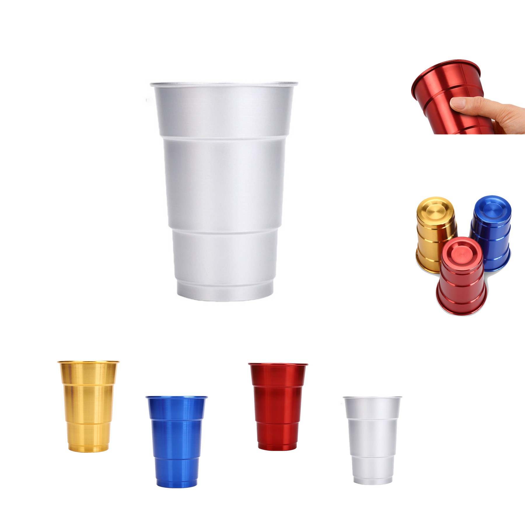 16Oz Aluminum Reusable Stadium Party Beer Cup 4