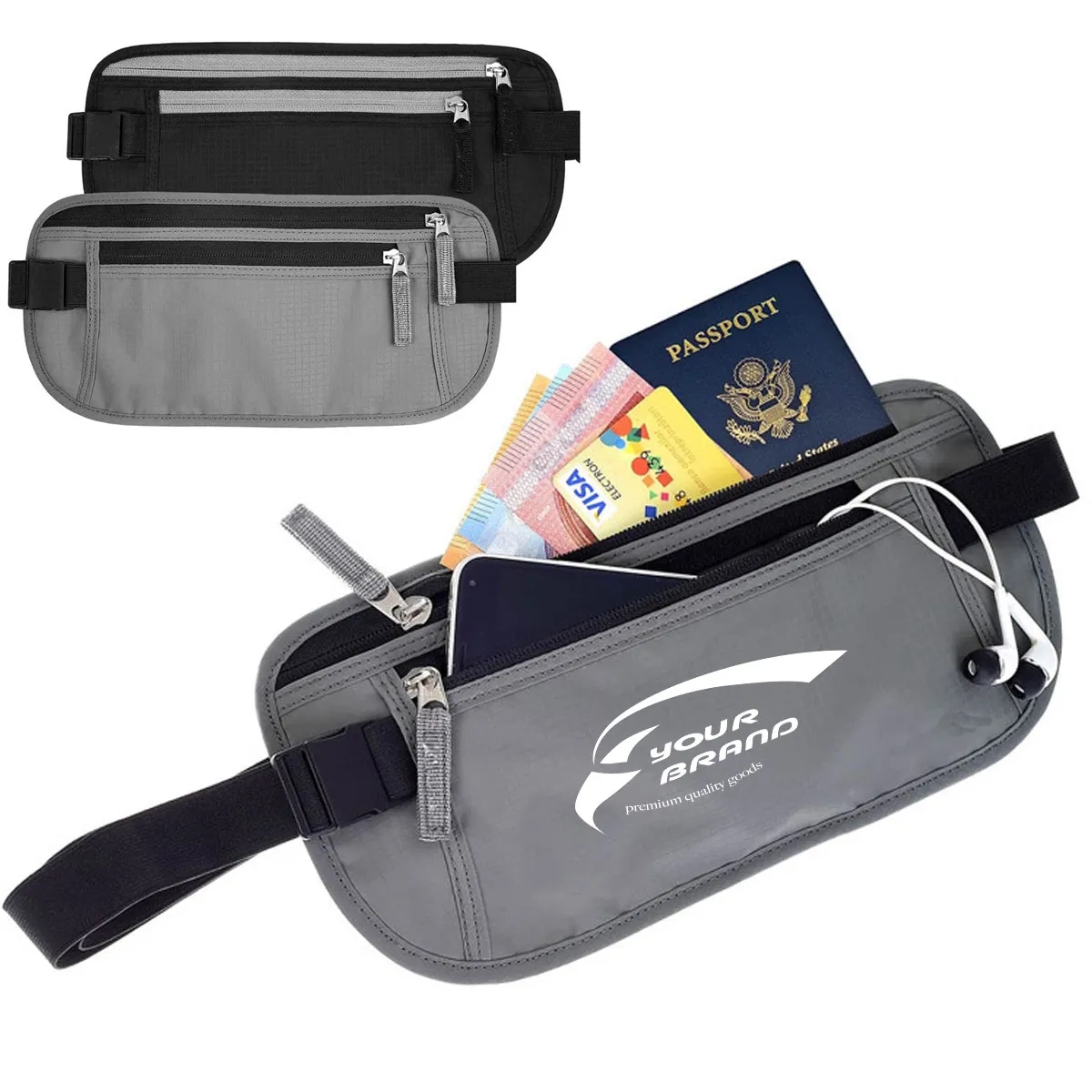 In Stock Anti-Theft Travel RFID Money Hidden Belt Wallet Bag 4