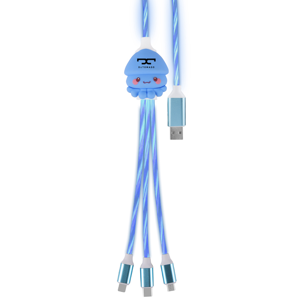 Light-Up 3-in-1 Charging Cable with Optional Custom PVC Head 3