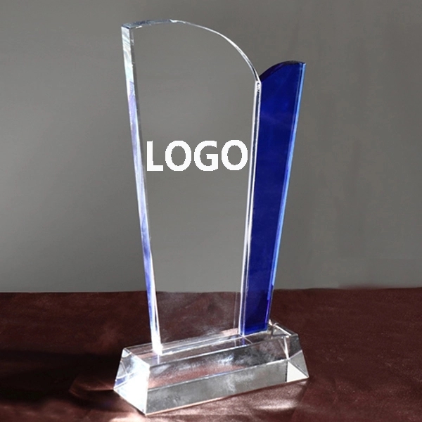 Crystal Blue Accented Wave Trophy 3