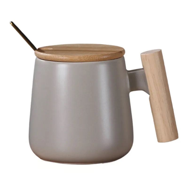 13 Oz Ceramic Mug With Lid And Spoon 2