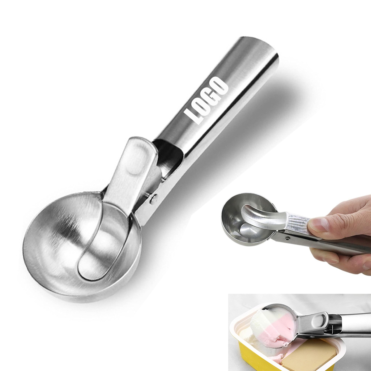 Ejected Stainless Steel Ice Cream Spoon 2