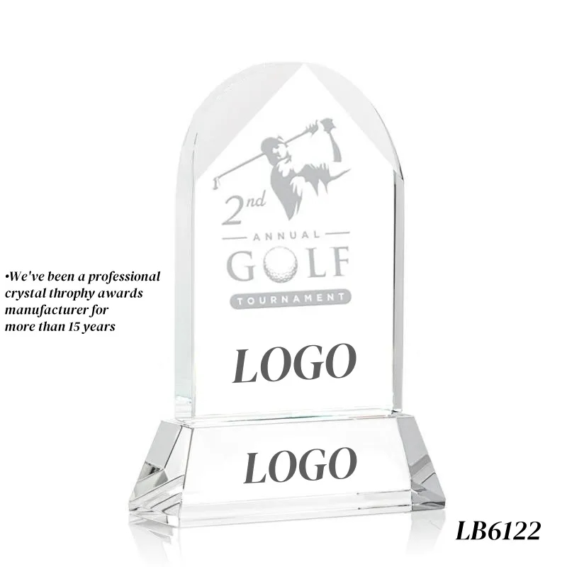 Winner Golf Trophy Crystal Award Custom 3