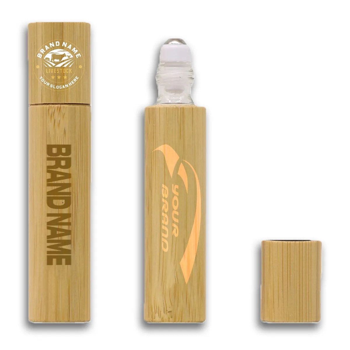Portable Essential Oils Bamboo Bottle with Roller Ball 4