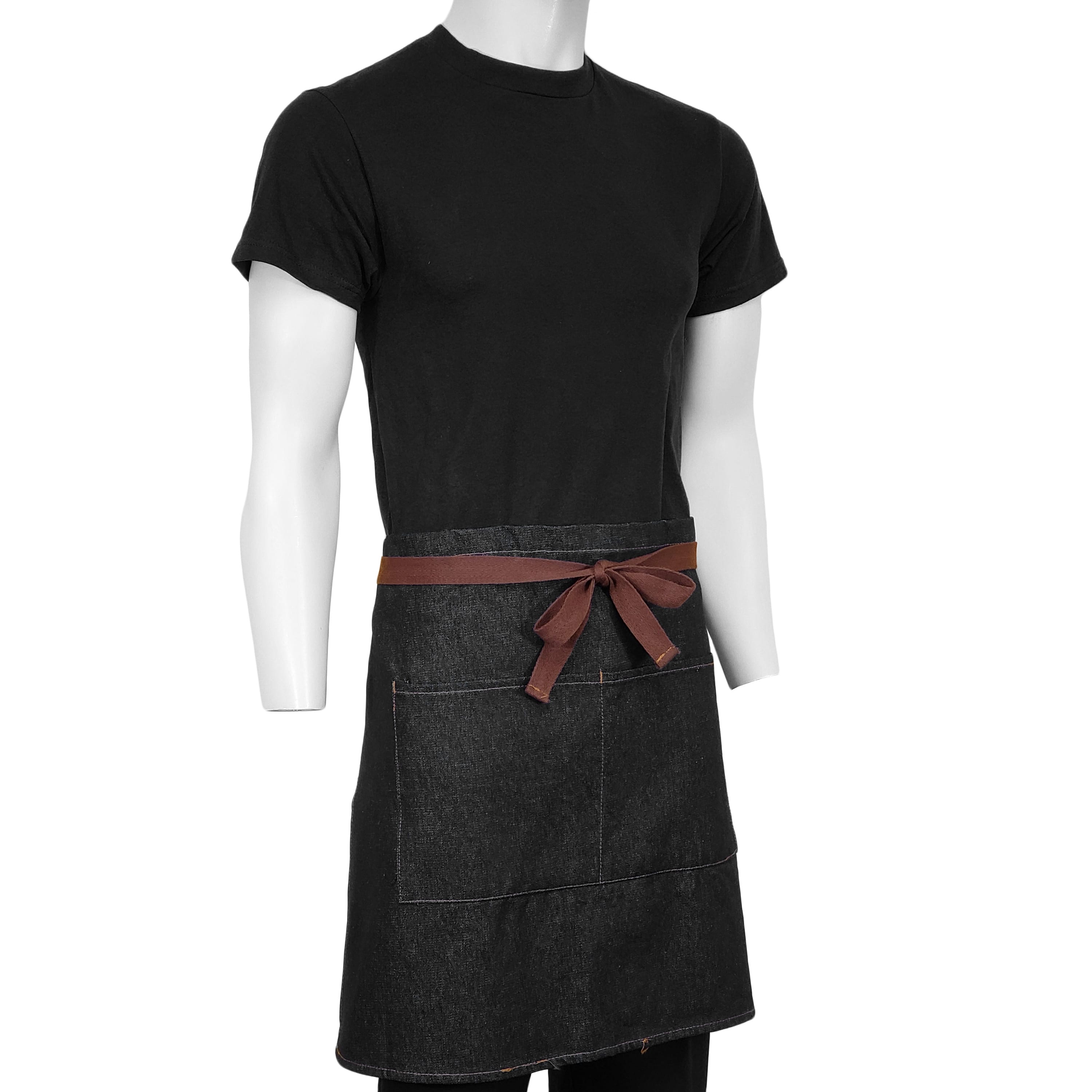 28 in. x 19 in. Denim Half Bistro Apron with Pockets (BLANK) 3