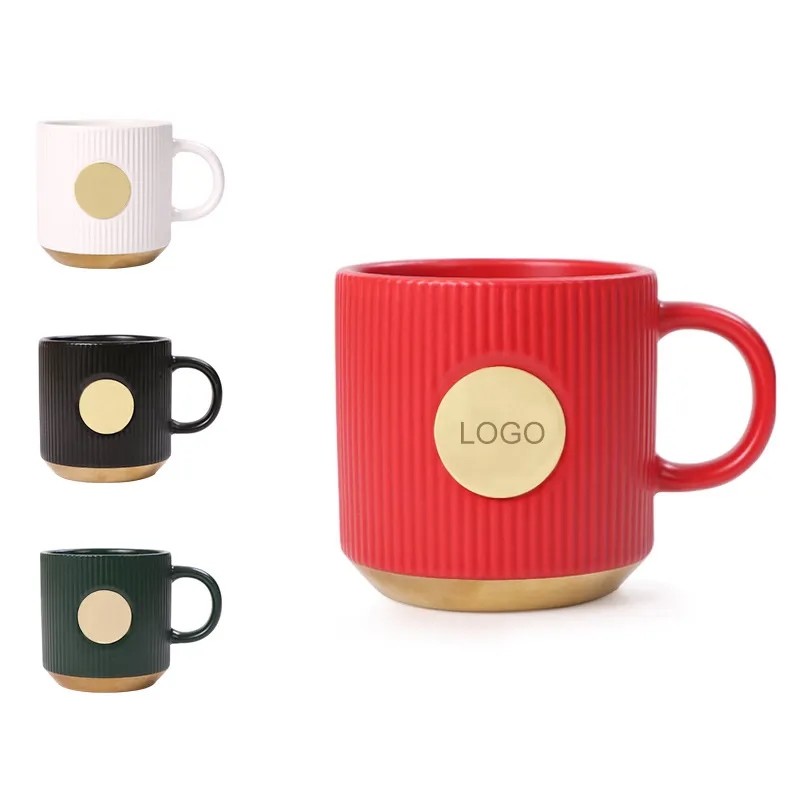 Porcelain Coffee Mugs with Copper Brand Logo 5