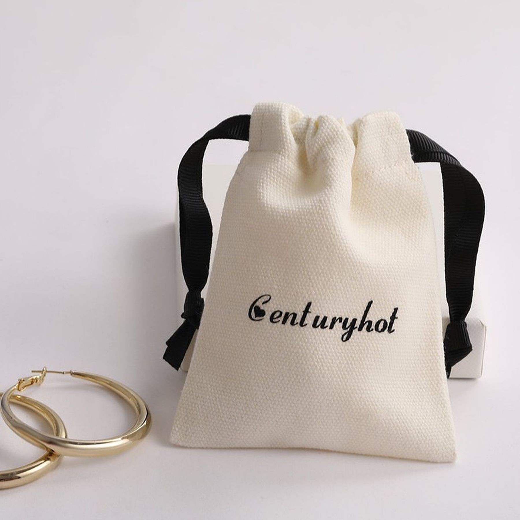 Organic Cotton Drawstring Jewelry Bag Gift Pouch Sachet Bags 10
